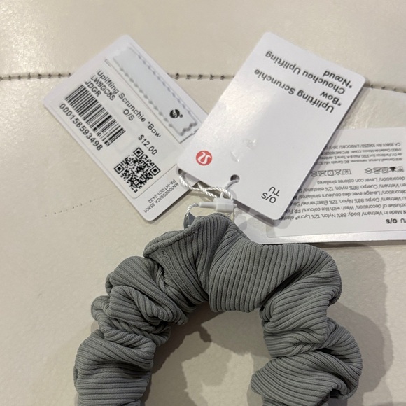 Lululemon Athletica Gray Hair Scrunchie with Bow - Picture 2 of 7